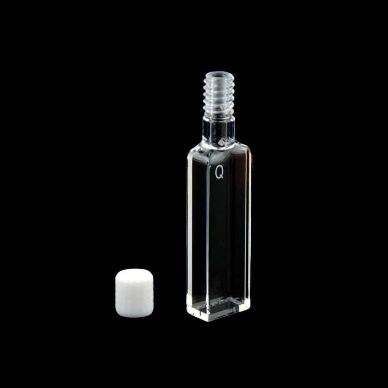 UV quartz cuvettes with PTFE screw cap, 4 clear windows
