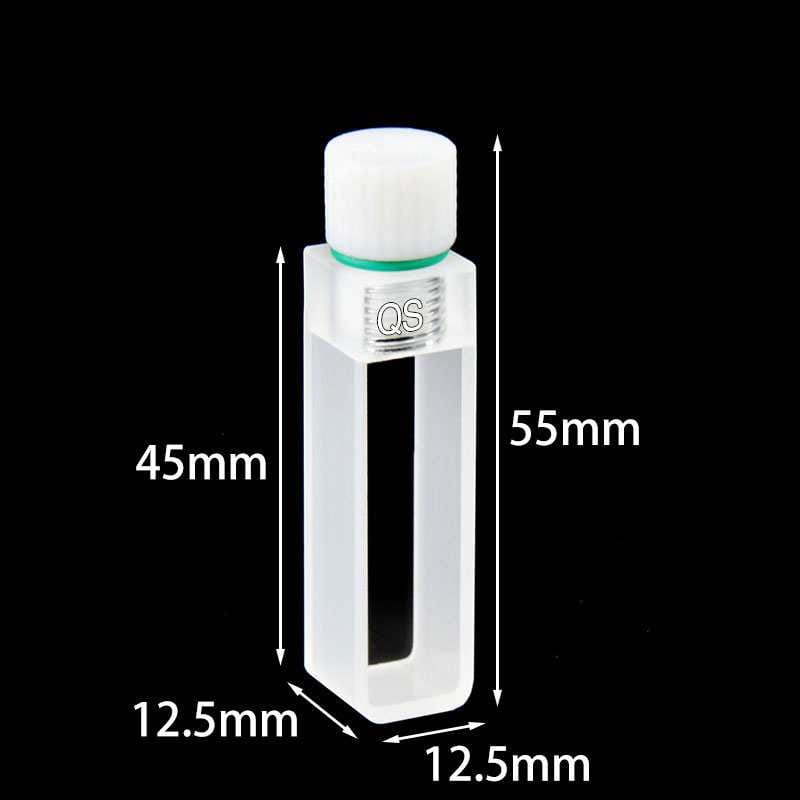 UV quartz inner threaded cuvettes with PTFE stopper, lightpath 10 mm