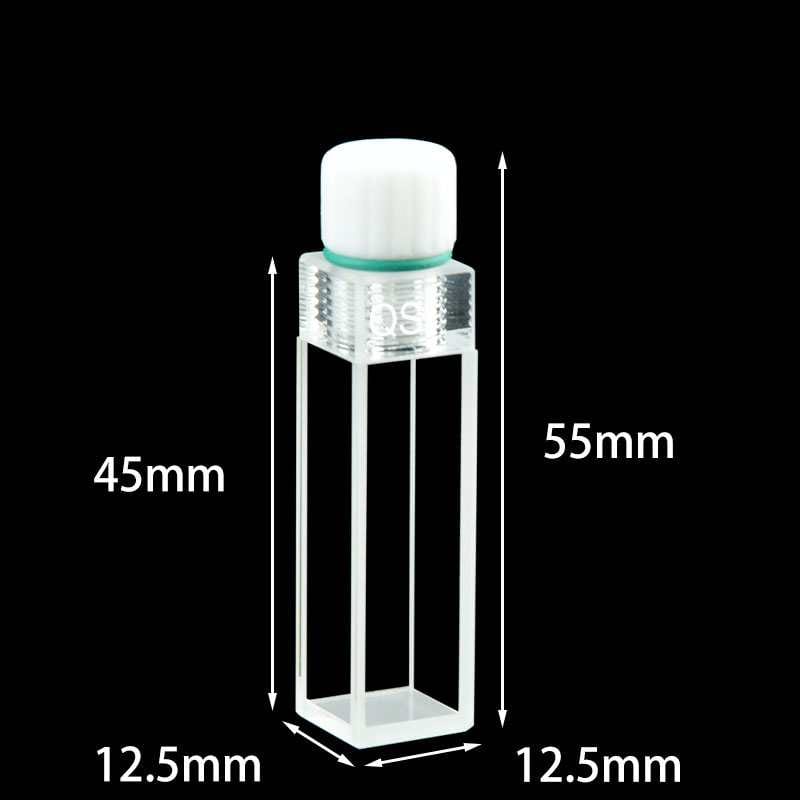 UV quartz inner threaded cuvettes with PTFE stopper, lightpath 10 mm