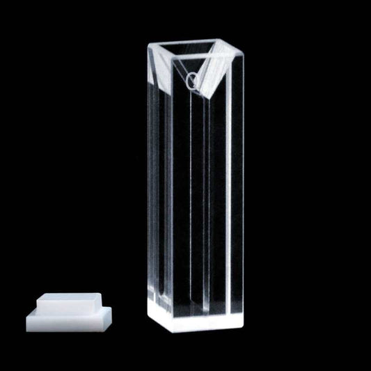UV quartz micro cuvette with PTFE lid, lightpath 10 mm, 4 clear windows