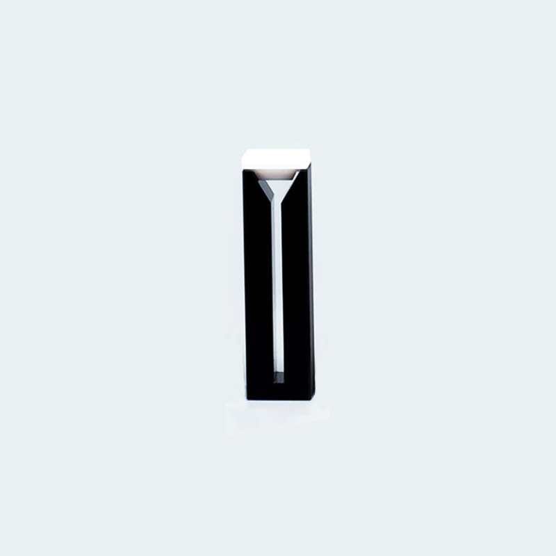 UV quartz semi-micro black cuvette with PTFE lid, lightpath 10 mm, 2 clear windows