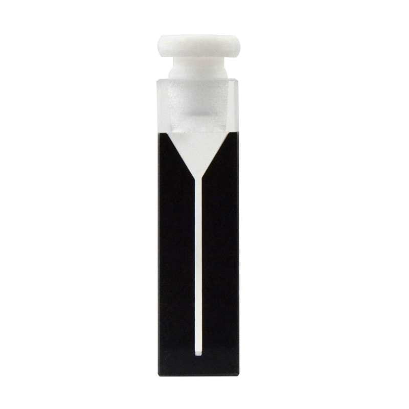 UV quartz semi micro black cuvettes with PTFE stopper, Lightpath 10 mm, 2 clear windows