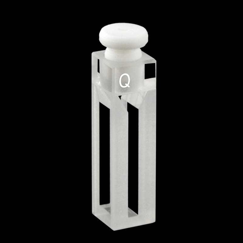 UV quartz semi-micro cuvette with PTFE Stopper, Lightpath 10 mm, 4 clear windows