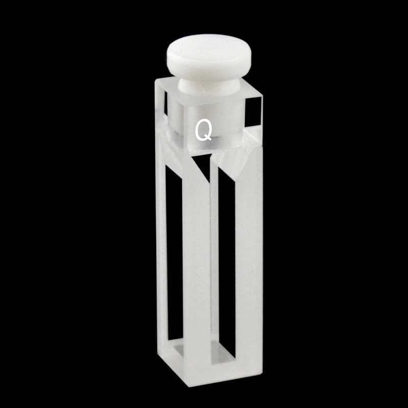 UV quartz semi-micro cuvette with PTFE Stopper, Lightpath 10 mm, 4 clear windows