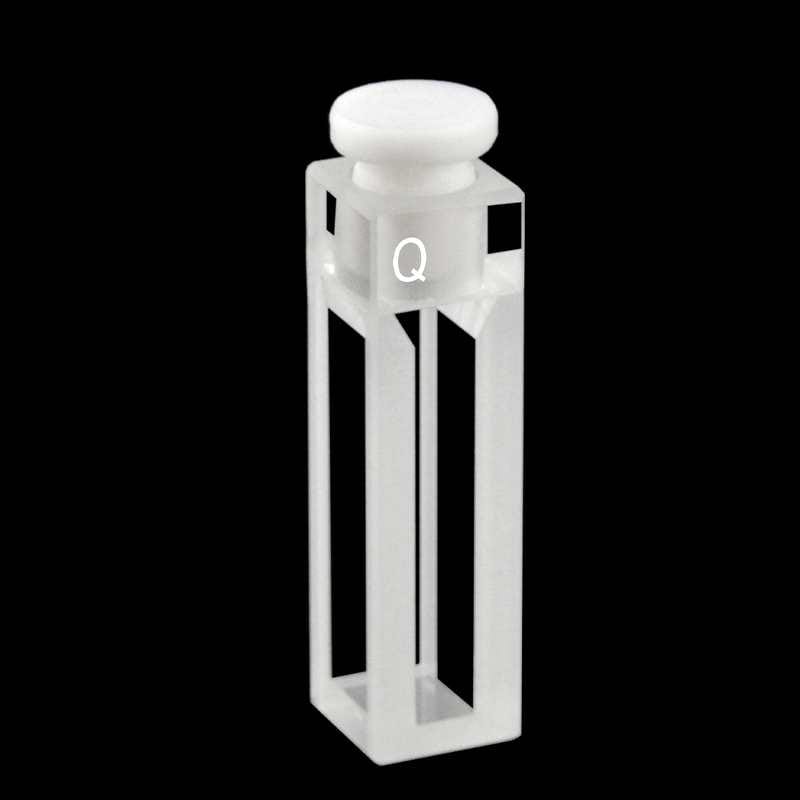 UV quartz semi-micro cuvette with PTFE Stopper, Lightpath 10 mm, 4 clear windows
