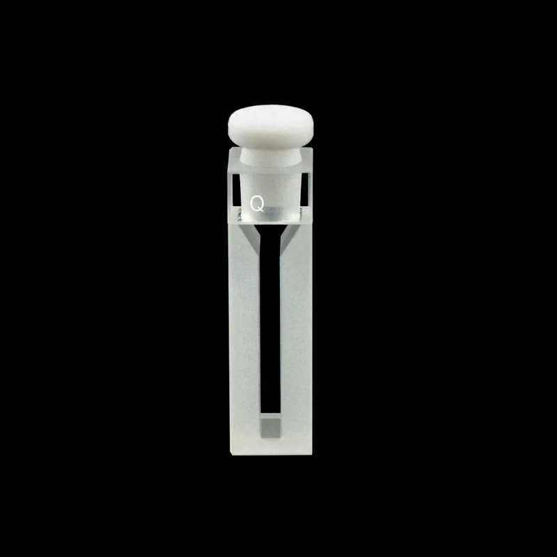 UV quartz semi micro cuvettes with PTFE stopper, Lightpath 10 mm, 2 clear windows