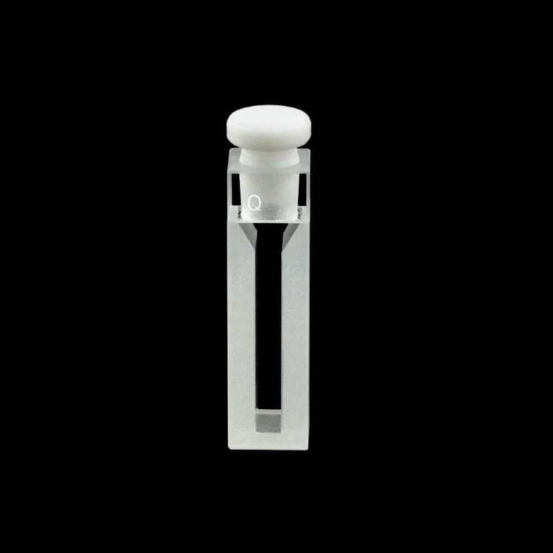UV quartz semi micro cuvettes with PTFE stopper, Lightpath 10 mm, 2 clear windows