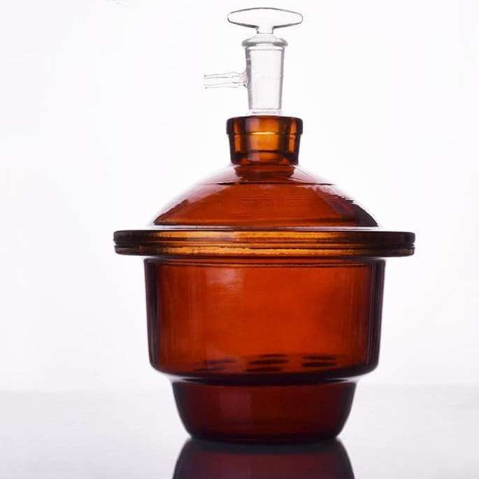 Vacuum Desiccator with tube and stopcock, brown glass