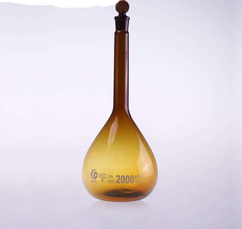 Volumetric flask, Class A, brown glass, 5 ml to 2.000 ml