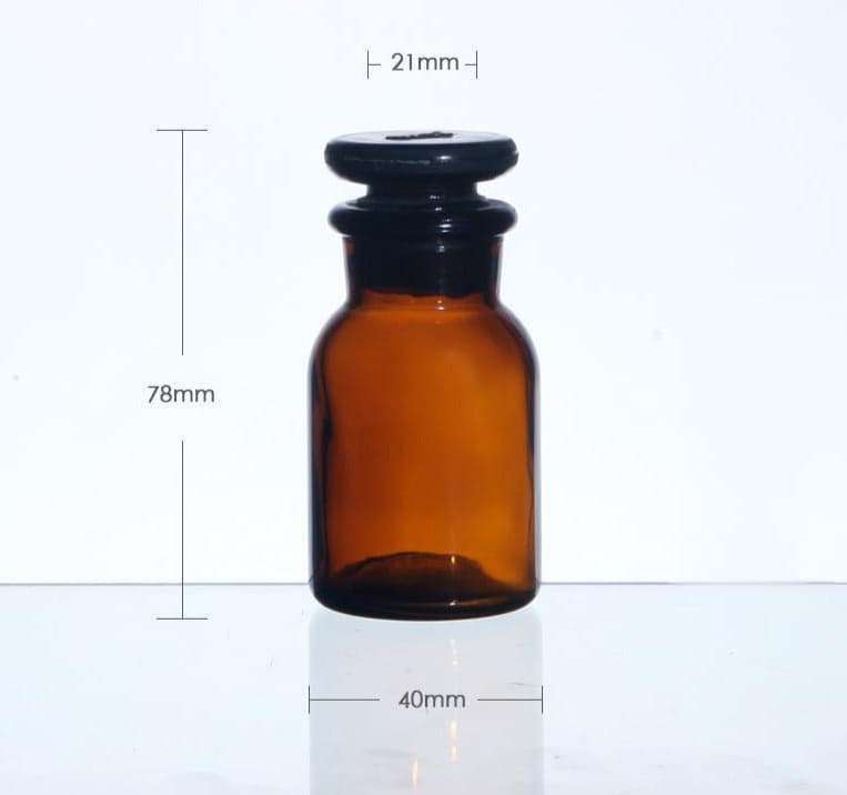 Wide mouth bottle, brown glass, ungraduated, 30 ml to 1.000 ml