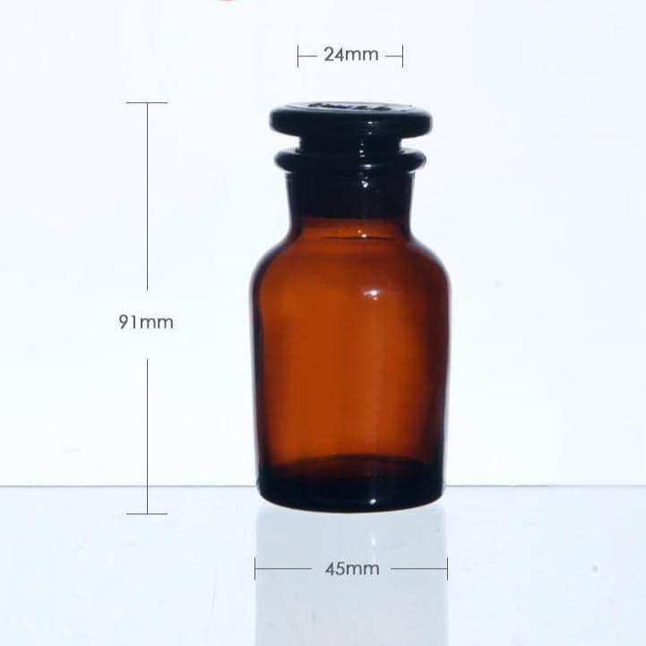 Wide mouth bottle, brown glass, ungraduated, 30 ml to 1.000 ml