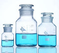 Wide mouth bottle, clear glass, graduated, Capacity 60 ml to 20.000 ml