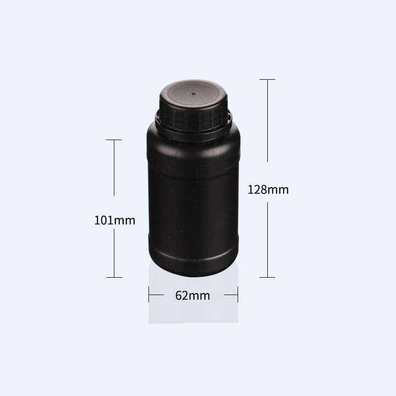 Wide mouth bottles with screw cap, Plastic HDPE, black, capacity 250 ml to 500 ml-Labxsci