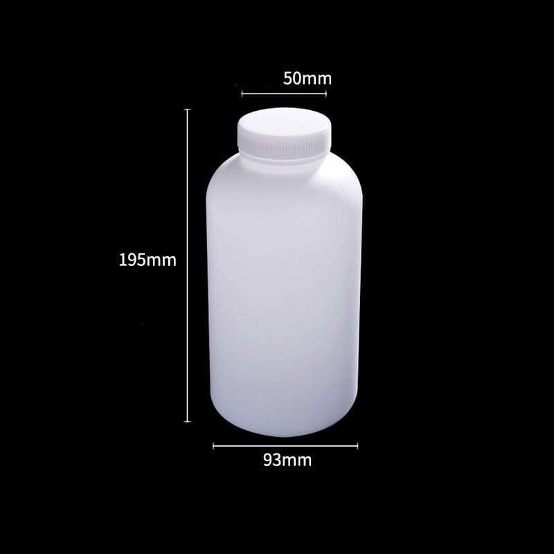 Wide mouth bottles with screw cap, Plastic PE, capacity 50 ml to 2.000 ml