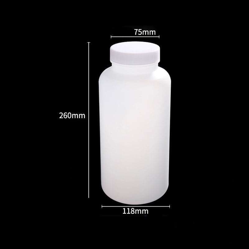 Wide mouth bottles with screw cap, Plastic PE, capacity 50 ml to 2.000 ml