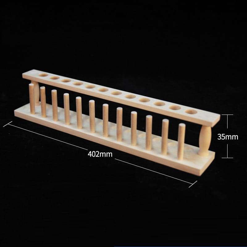 Wooden test tube stand, Diameter 21 mm, slots 6 to 12