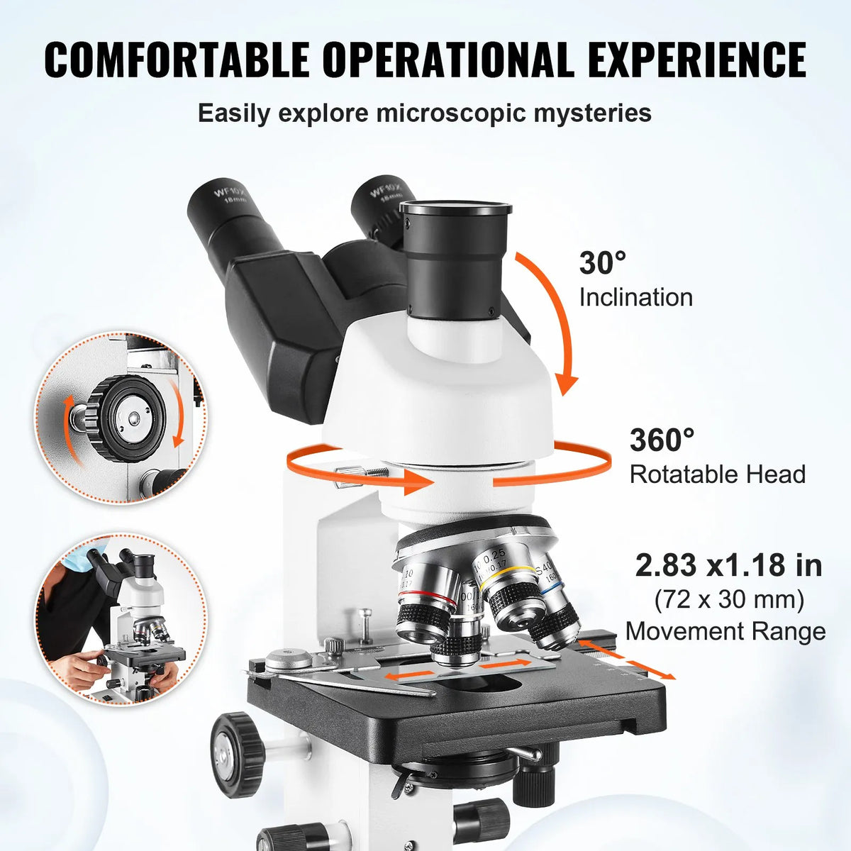 40X-5000X Magnification Trinocular Compound Lab Microscope