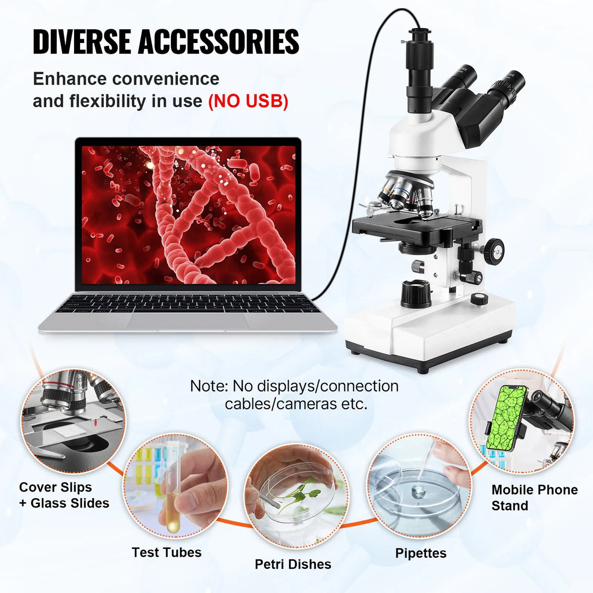 40X-5000X Magnification Trinocular Compound Lab Microscope