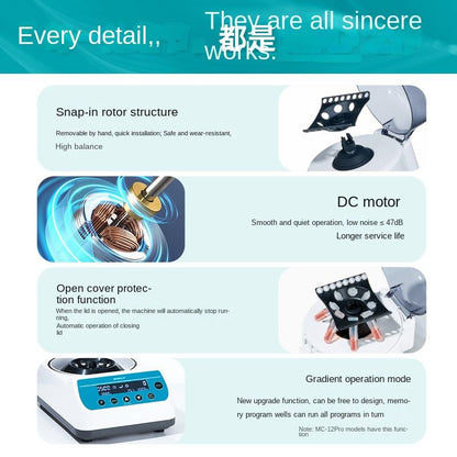 Mini Desktop Laboratory Handheld Centrifuge 8 Row Small Timing Low Speed Instantaneous