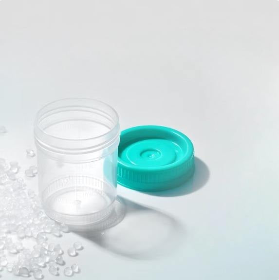 Disposable Plastic Screw-Mouth Covered Sample and Specimen Cups Biological Sterile