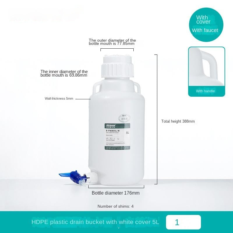 Bio Plastic Bucket PP Laboratory HDPE Syme Fly Distillation Lower Mouth Bottle Pure Water Storage