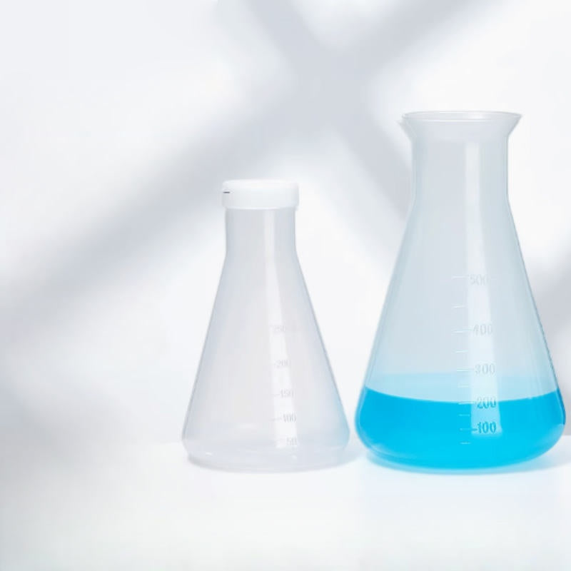 50ml/250ml Plastic Conical Flask with Lid Scale HDPE/Pet Material Square Pattern Straight Mouth