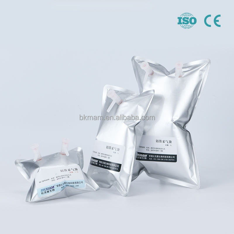 Single Double Valves Odor Gas Bag Aluminium Foil Gas Sampling Bag 0.1l-10l