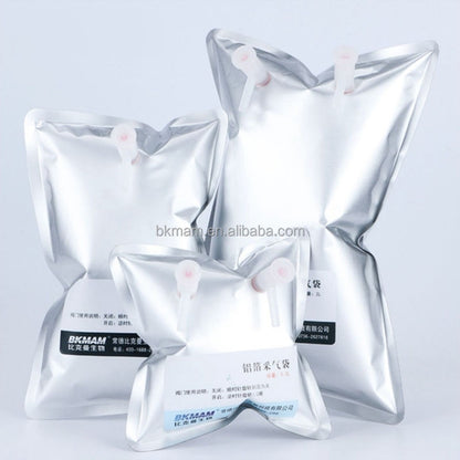 Single Double Valves Odor Gas Bag Aluminium Foil Gas Sampling Bag 0.1l-10l