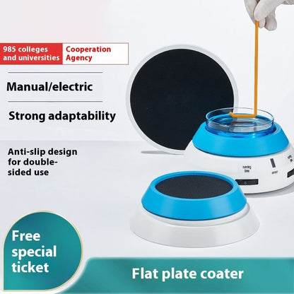 Dual-Sided Rotary Table Manual Electric Plate Coater Plastic Can for Bacteria Culture Dish