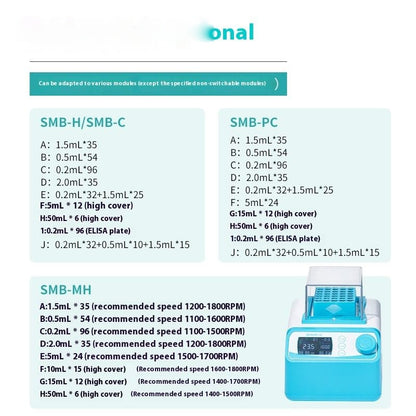 Double Module Laboratory Heating Equipment Biological Constant Temperature Metal Bath Refrigeration