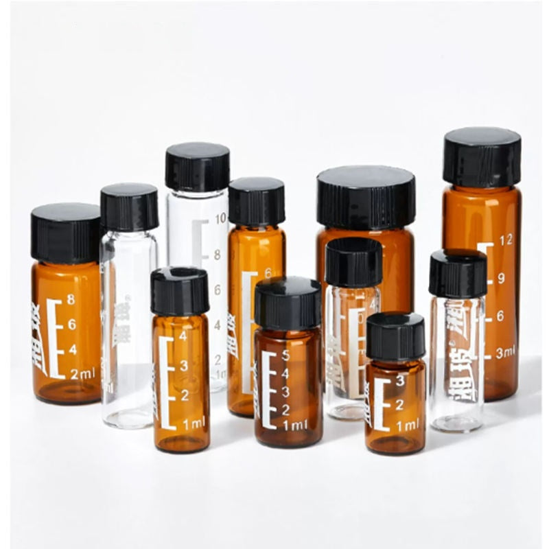 Lab High Borosilicate Glass Vials Amber Mini Vials Clear Glass Vials with Screw Lid