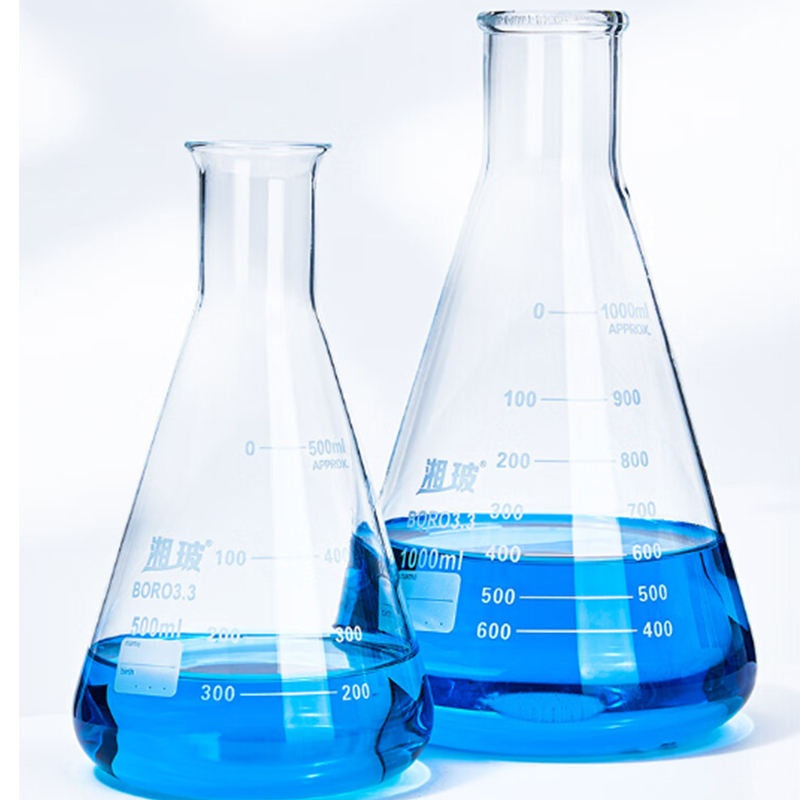 Laboratory 100ml-500ml High Borosilicate Glass Conical Flask Bell Large Straight Mouth Triangle