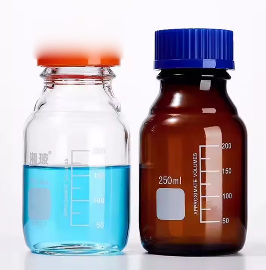 Amber Media Glass Reagent Bottle 100ml 250ml 500ml 1000ml for Laboratories