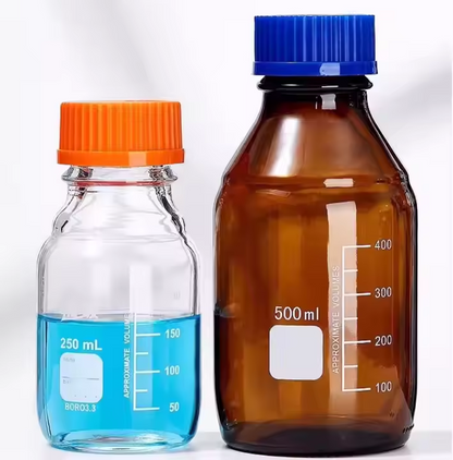 Amber Media Glass Reagent Bottle 100ml 250ml 500ml 1000ml for Laboratories