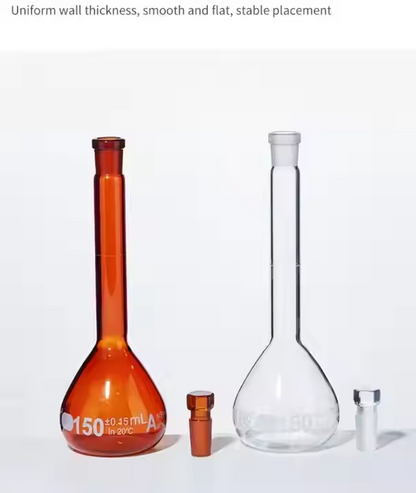 Class A Laboratory Volumetric Flask Transparent Glass 5ml to 2000ml Range for Laboratory Bottles