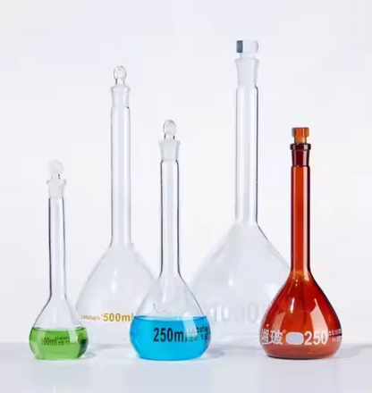 Class A Laboratory Volumetric Flask Transparent Glass 5ml to 2000ml Range for Laboratory Bottles