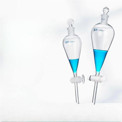 60ml-250ml Polytetrafluoroethylene Glass Piston Separatory Funnel Oil Separation Dispenser