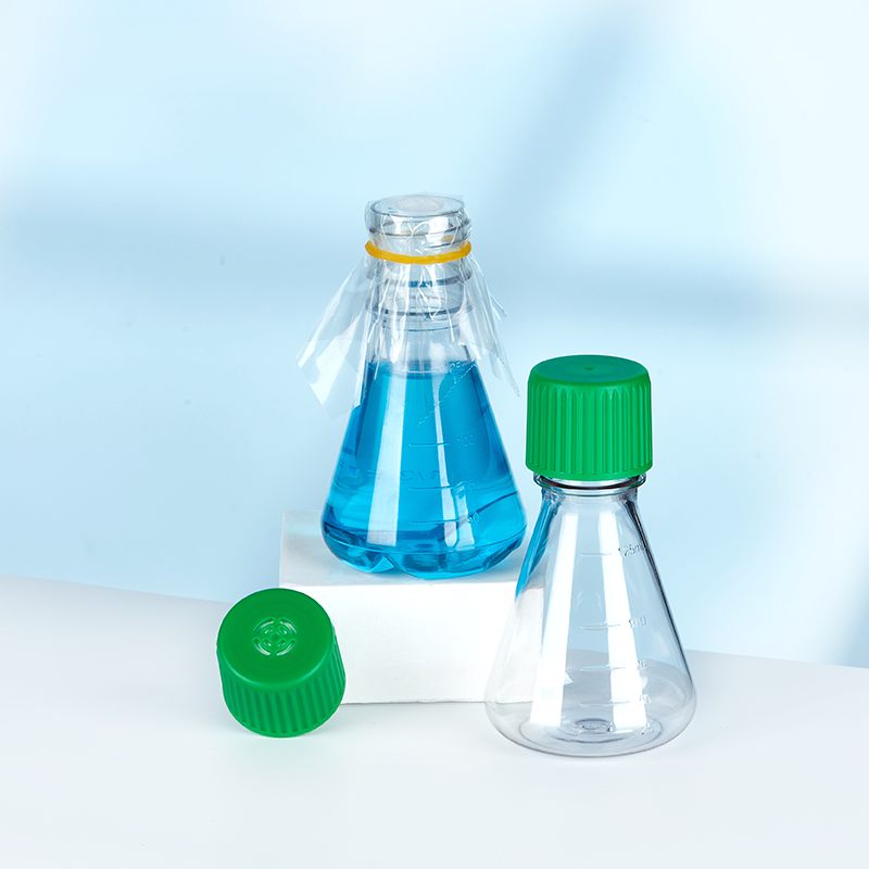 Sterile 125/250/500ml Conical Plastic Culture Bottle Biological Bacterial Cell Shake Bottle