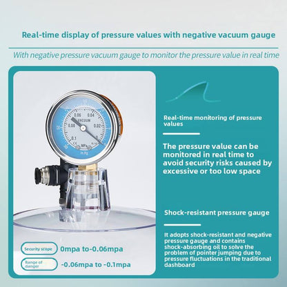 Transparent PC Laboratory Vacuum Dryer Cover Double Valve Pressure Gauge Moisture-Proof Cylinder