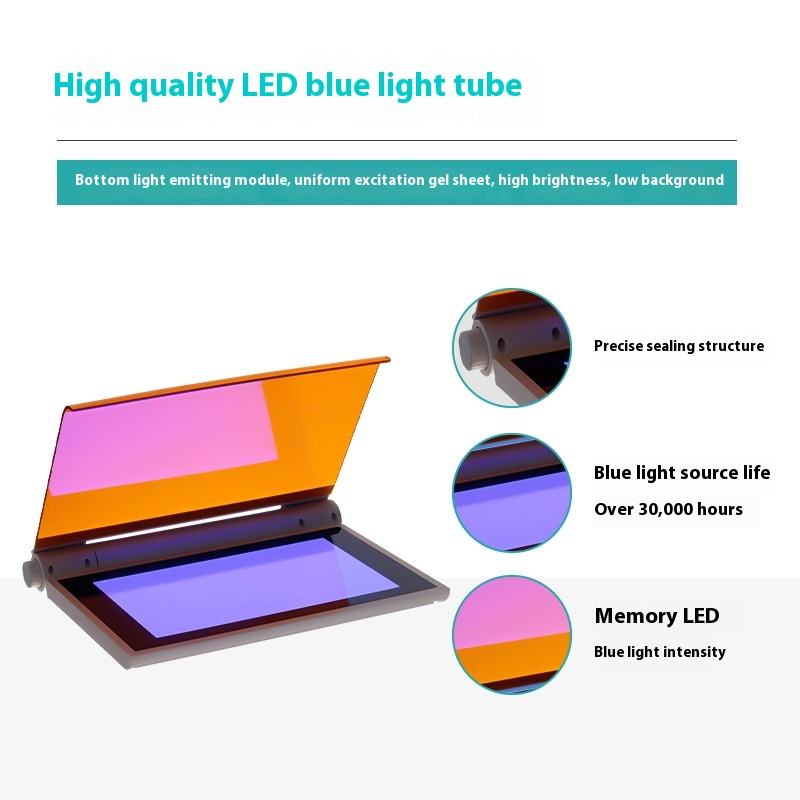 LED Blue Light Gel Imaging Nucleic Acid Protein UV Projector Laboratory Supplies Gel Curing Lamp