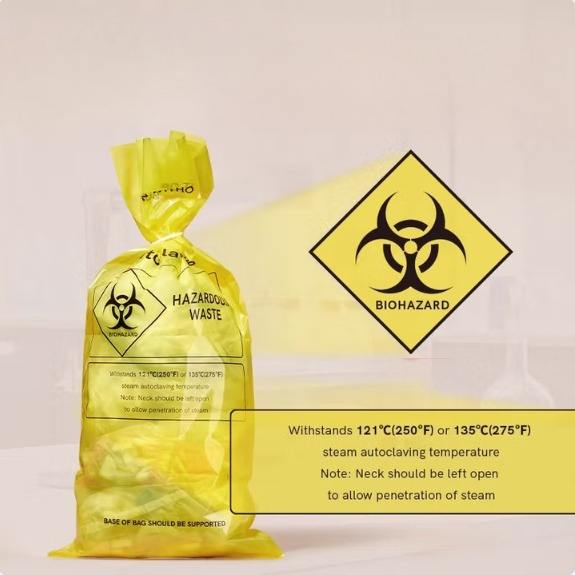 PE PP Lab Bio Hazardous Autoclavable Collection Bag Thickened Waste Disposal Waste Bag