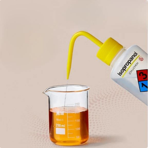 Plastic Safety Bottle with Graduated Red & White Head Curved Spout for Ethanol Cleaning Laboratory