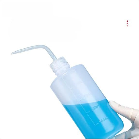 Plastic Safety Bottle with Graduated Red & White Head Curved Spout for Ethanol Cleaning Laboratory