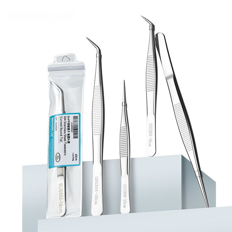 Straight Head Elbows Lab Supplies 304 Stainless Steel Tweezers