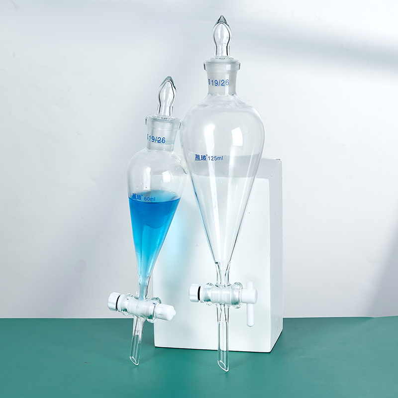 High Borosilicate Glass Funnel 60-2000ml Pear-Shaped Separating Funnel