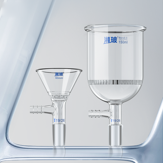 Glass XB Triangular Filter Funnel 60/75/90/100mm Standard Plug Solvent Filter Porous Plate Glass