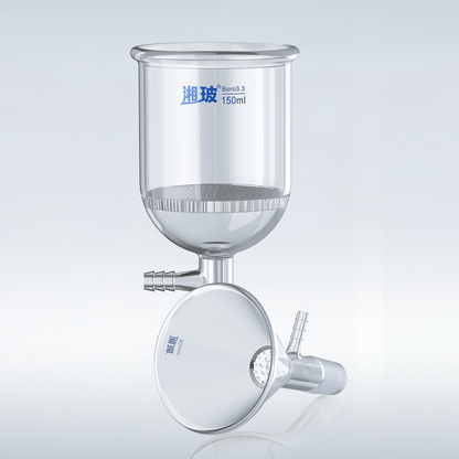 Glass XB Triangular Filter Funnel 60/75/90/100mm Standard Plug Solvent Filter Porous Plate Glass