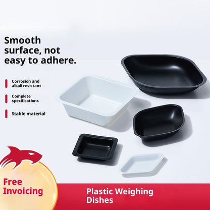 Bio-Plastic Weighing Plate Boat Black White Square Diamond-Shaped Large Medium Small Weighting Tray