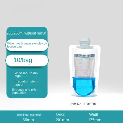 Biological Wide Mouth Sterile Disposable Water Sample Collection Bag Plastic Sulfur Bottom