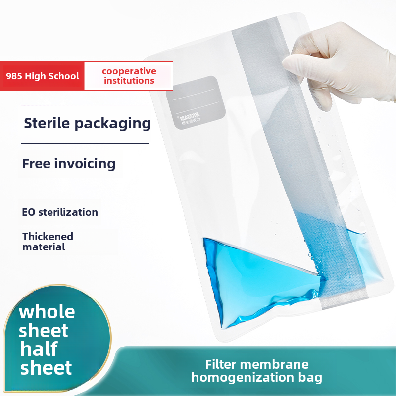 Sterile Pa Filter Membrane 400ml Biological Homogenization Sampling Bag with Half-Sheet Full